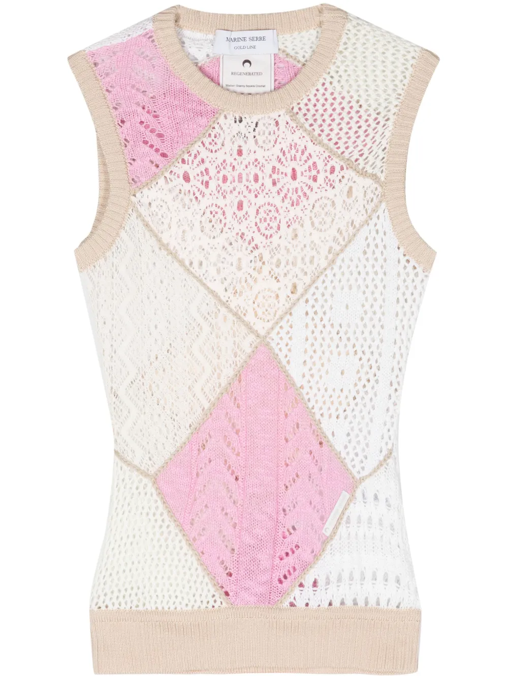 Топ Regenerated в технике кроше Marine Serre, нейтральный
Топ Regenerated в технике кроше Marine Serre, нейтральный