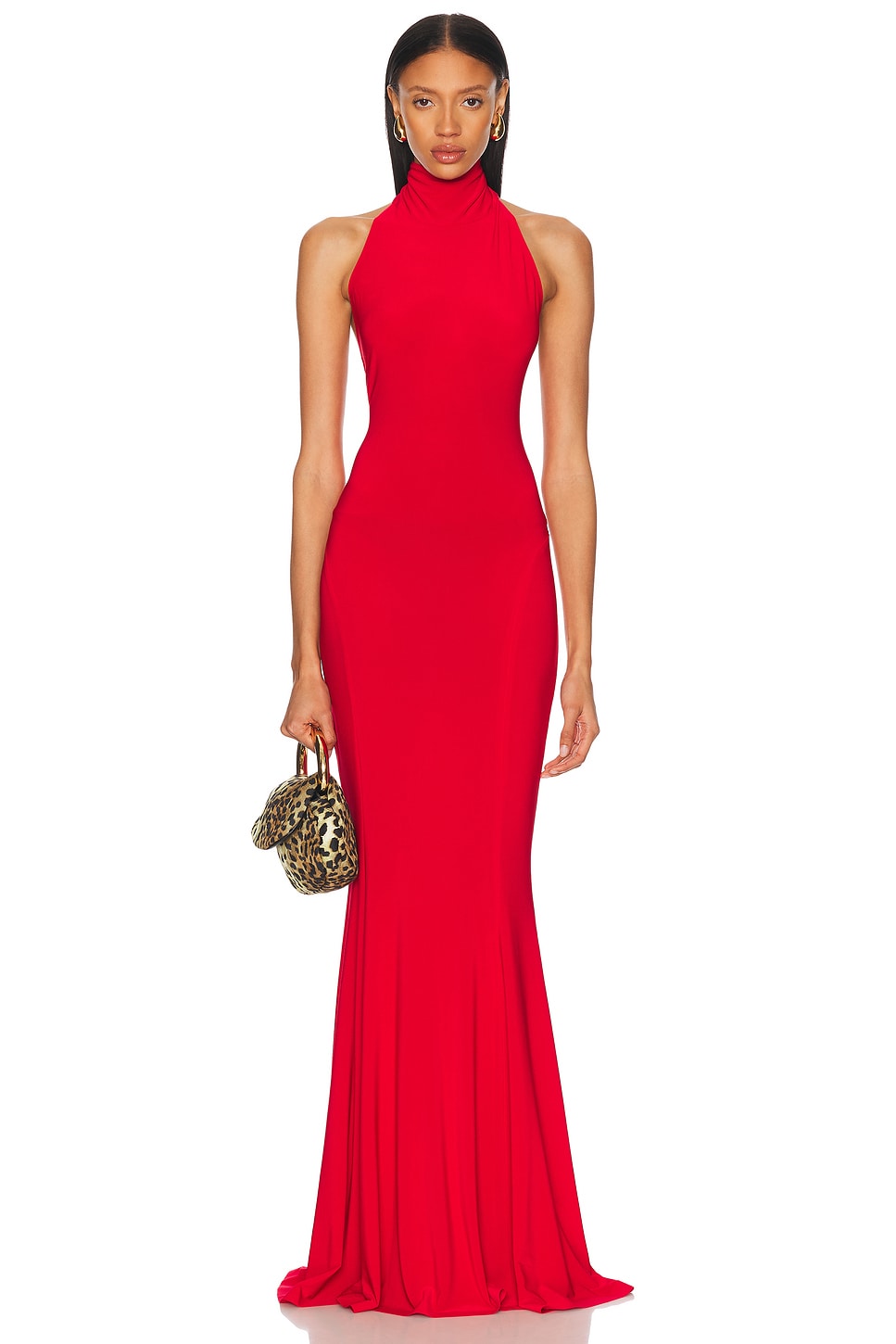 Платье-русалка с запахом и завязками на шее Norma Kamali, Tiger Red
Платье-русалка с запахом и завязками на шее Norma Kamali, Tiger Red