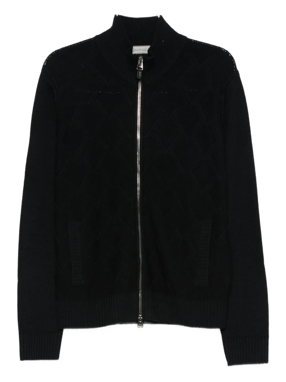 Кардиган на молнии Canali, синий 
Кардиган на молнии Canali, синий