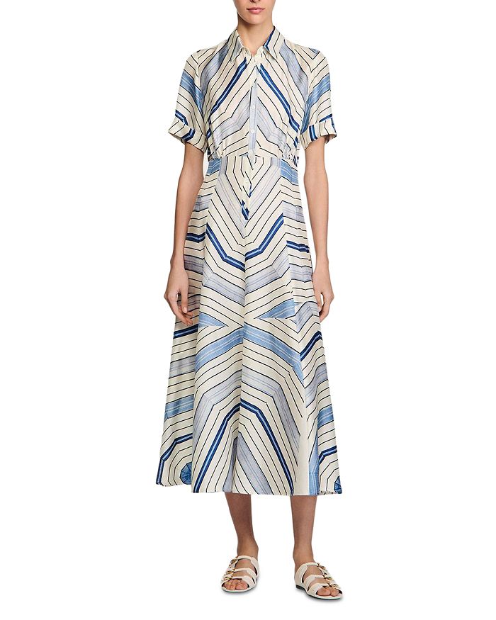 Платье миди из шелка Sandro с мотивом "спираль" Sandro, синий
Платье миди из шелка Sandro с мотивом "спираль" Sandro, синий