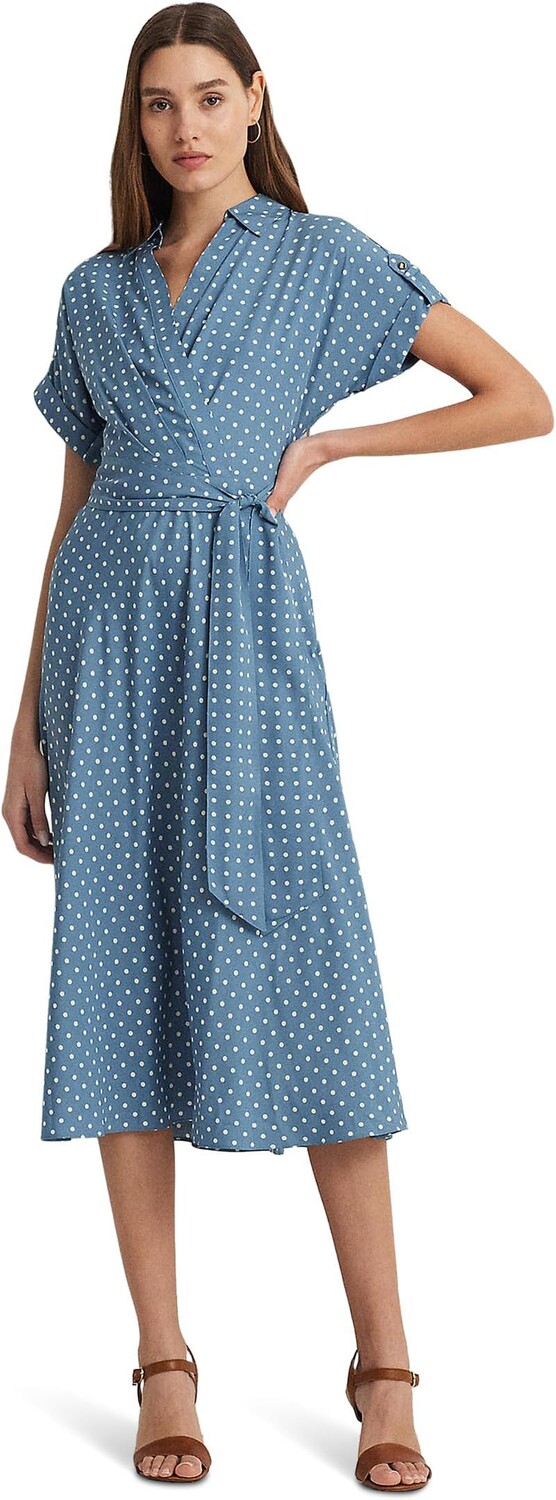 Платье LAUREN Ralph Lauren Polka-Dot Belted Crepe Dress, цвет Blue/Cream
Платье LAUREN Ralph Lauren Polka-Dot Belted Crepe Dress, цвет Blue/Cream