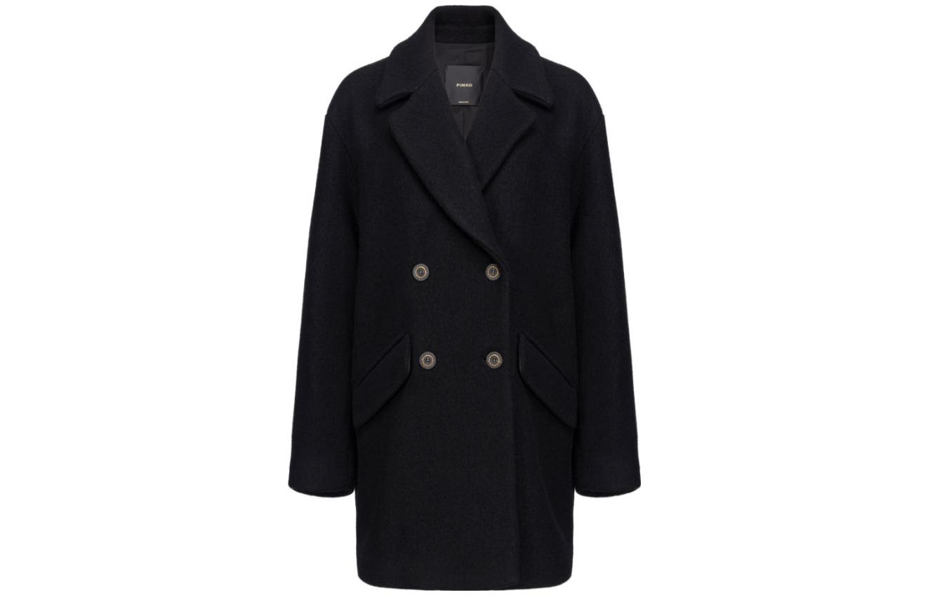 PINKO Двубортное пальто из поношенной ткани pea coat, Black
PINKO Двубортное пальто из поношенной ткани pea coat, Black