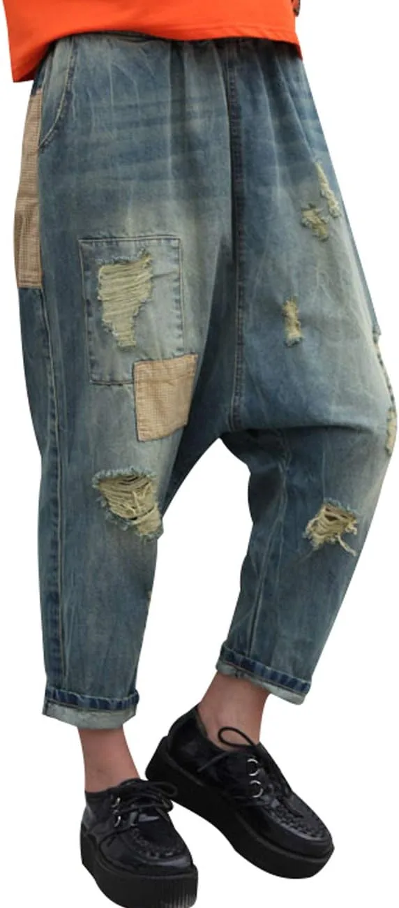 Женские джинсы Casual Drop Crotch с эффектом потертостей Bigasset
Женские джинсы Casual Drop Crotch с эффектом потертостей Bigasset