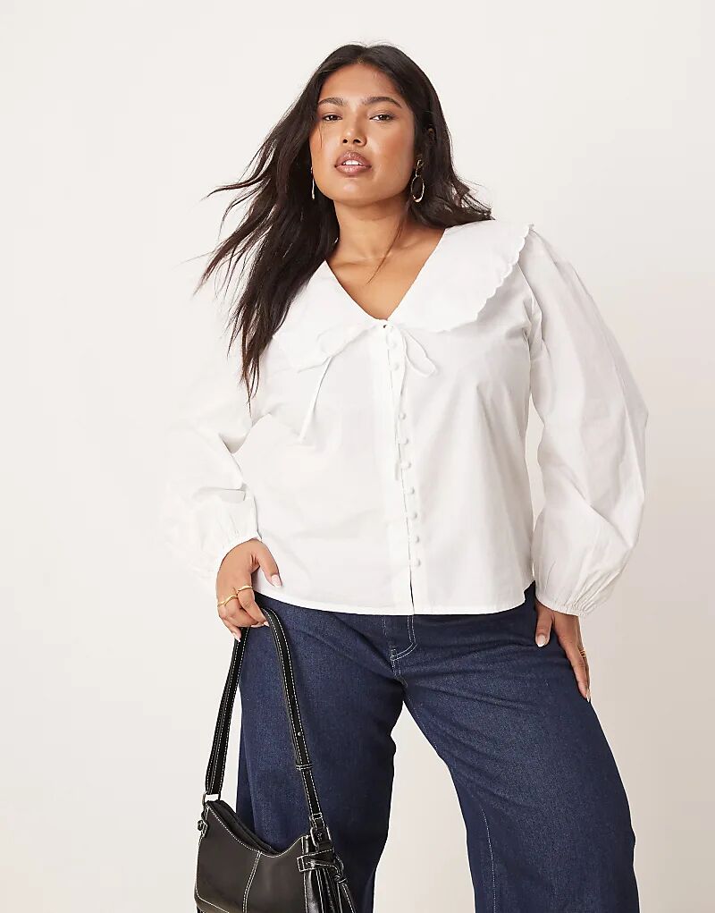 Блузка Birdie с фестончатым воротником белого цвета Nobody’s Child 
Блузка Birdie с фестончатым воротником белого цвета Nobody’s Child