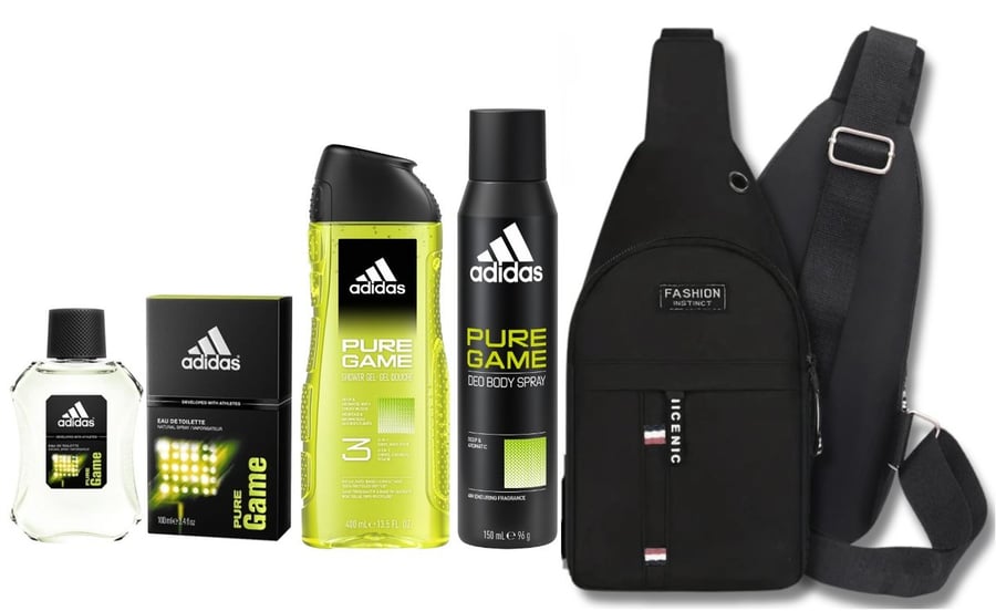Мужской набор Adidas Cometics для рождественского подарка с поясной сумкой Pure Game, 4 шт.
Мужской набор Adidas Cometics для рождественского подарка с поясной сумкой Pure Game, 4 шт.