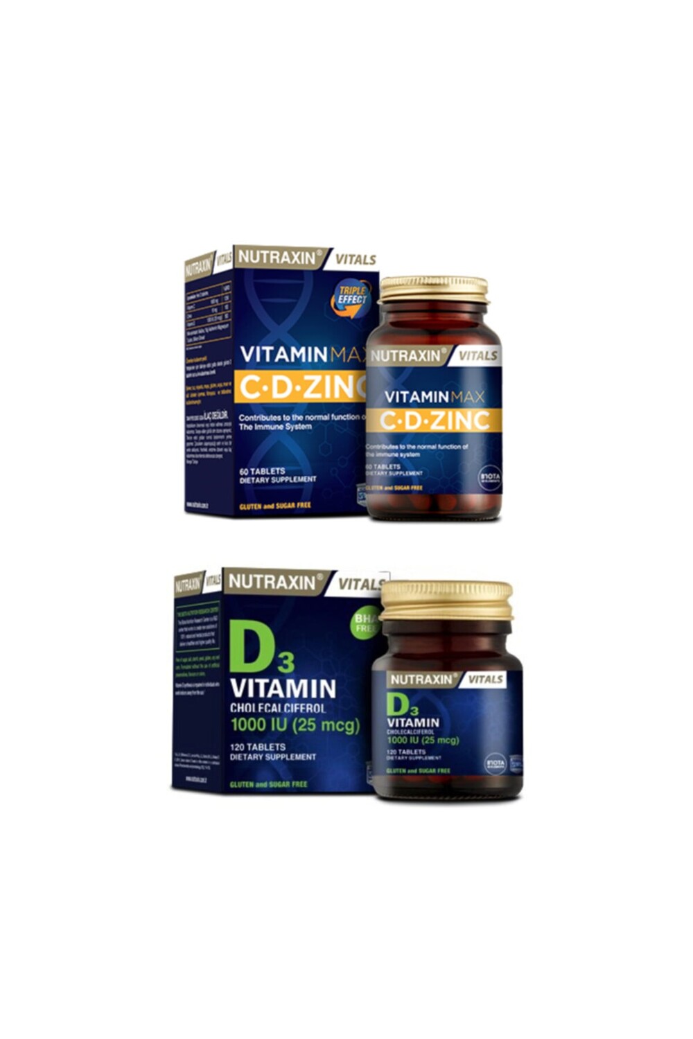 Nutraxin Vitamin Max (добавка с витамином C, витамином D и цинком) 60 таблеток + витамин D3 1000 МЕ 120 таблеток
Nutraxin Vitamin Max (добавка с витамином C, витамином D и цинком) 60 таблеток + витамин D3 1000 МЕ 120 таблеток