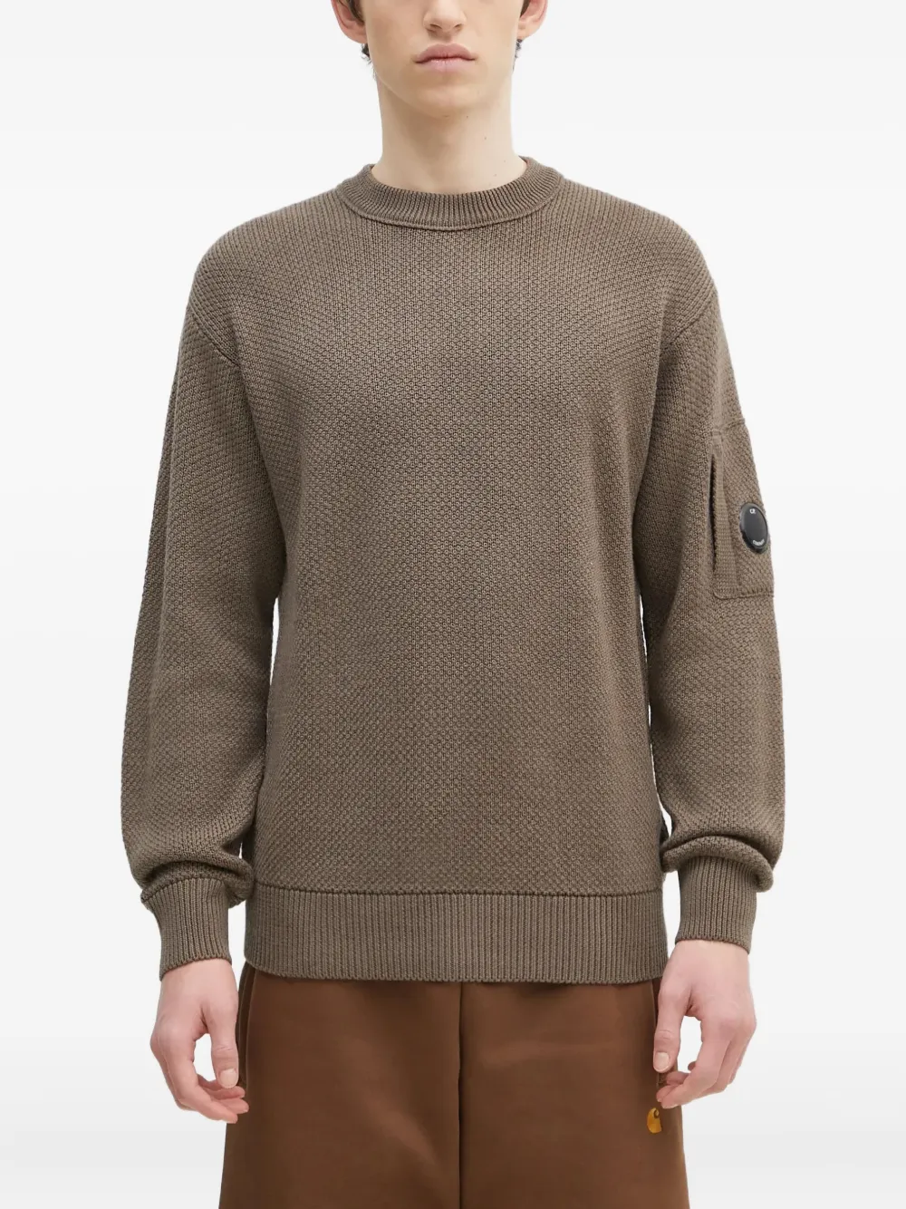 Фактурный свитер с карманами для линз C.P. Company, коричневый
Фактурный свитер с карманами для линз C.P. Company, коричневый