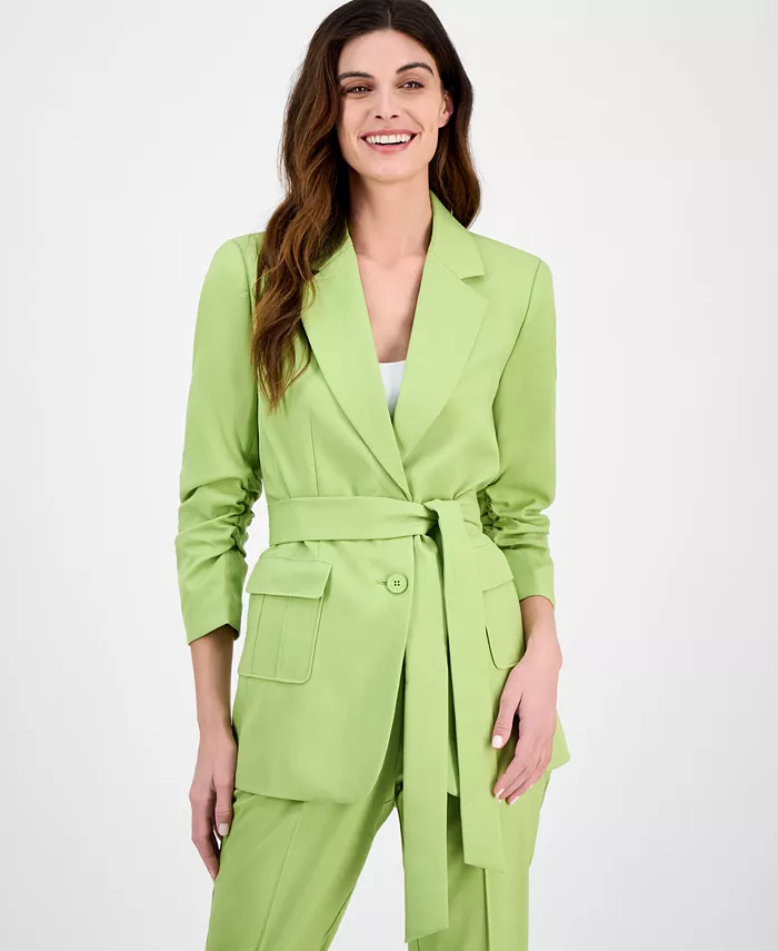 Женская куртка с рюшами на рукавах, поясом и воротником-стойкой Tahari ASL, зеленый
Женская куртка с рюшами на рукавах, поясом и воротником-стойкой Tahari ASL, зеленый