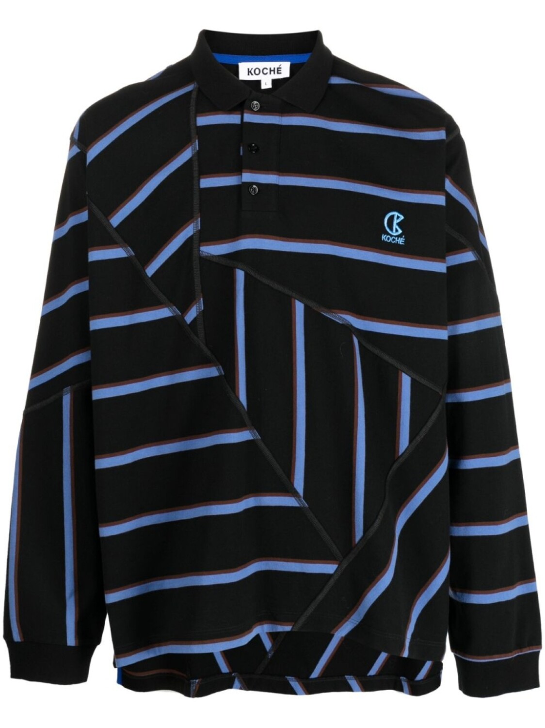 Рубашка поло оверсайз в полоску Koché, черный
Рубашка поло оверсайз в полоску Koché, черный