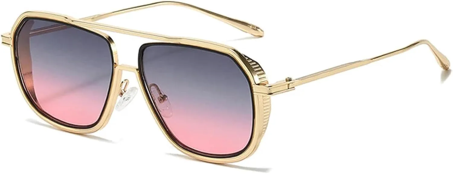 Ретро-солнцезащитные очки с двойной перемычкой, защита от УФ-излучения UV400, модные мужские очки в стиле панк, женские очки класса люкс TKKTLLT, Gold-graypink
Ретро-солнцезащитные очки с двойной перемычкой, защита от УФ-излучения UV400, модные мужские очки в стиле панк, женские очки класса люкс TKKTLLT, Gold-graypink