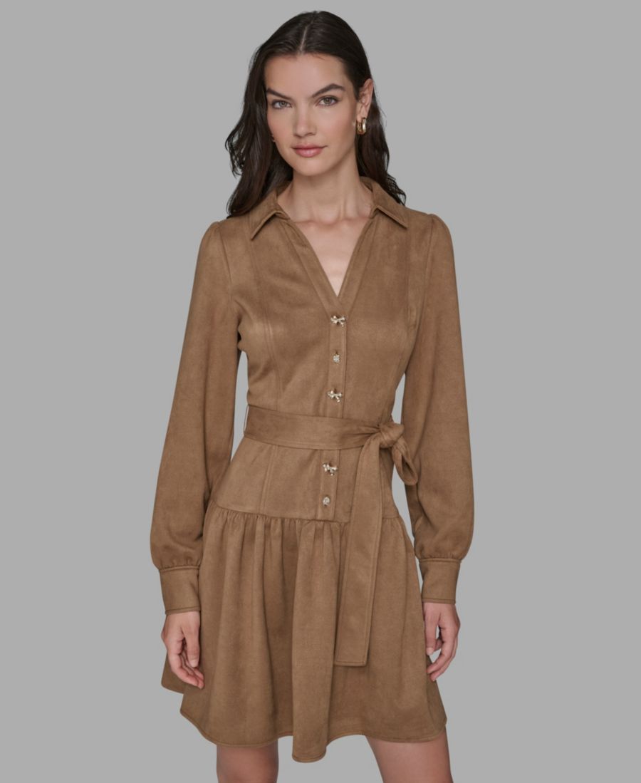 Женское замшевое платье-рубашка с воротником KARL LAGERFELD PARIS, Vicuna
Женское замшевое платье-рубашка с воротником KARL LAGERFELD PARIS, Vicuna