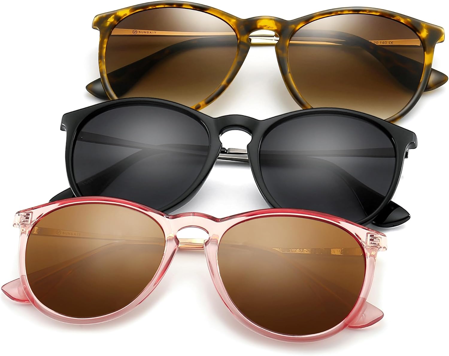 Солнцезащитные очки SUNGAIT Premium Vintage Round для женщин и мужчин, классический ретро-стиль, 3 Pack (Polarized): Matte Amber/Brown Gradient+matte Black/Gray+glossy Pink Brown/Light-brown
Солнцезащитные очки SUNGAIT Premium Vintage Round для женщин и мужчин, классический ретро-стиль, 3 Pack (Polarized): Matte Amber/Brown Gradient+matte Black/Gray+glossy Pink Brown/Light-brown