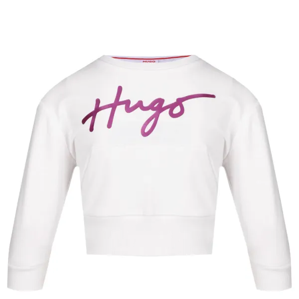Укороченная толстовка Hugo, белый 
Укороченная толстовка Hugo, белый
