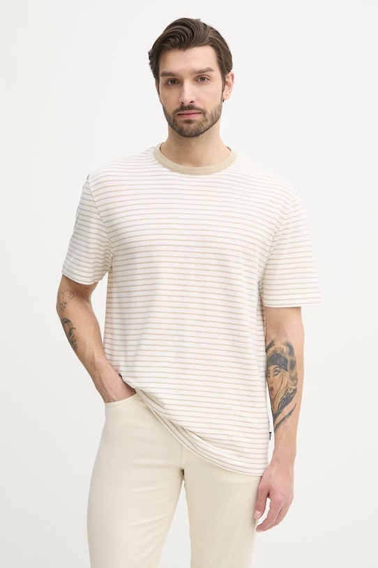 Футболка с добавлением льна Boss, белый 
Футболка с добавлением льна Boss, белый