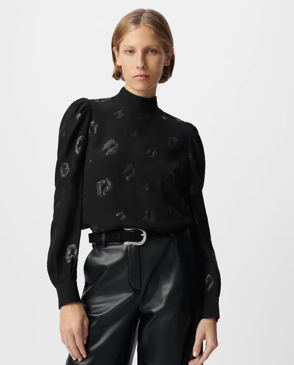 Женская блузка с длинным рукавом и высоким воротником IKKS, чёрный
Женская блузка с длинным рукавом и высоким воротником IKKS, чёрный