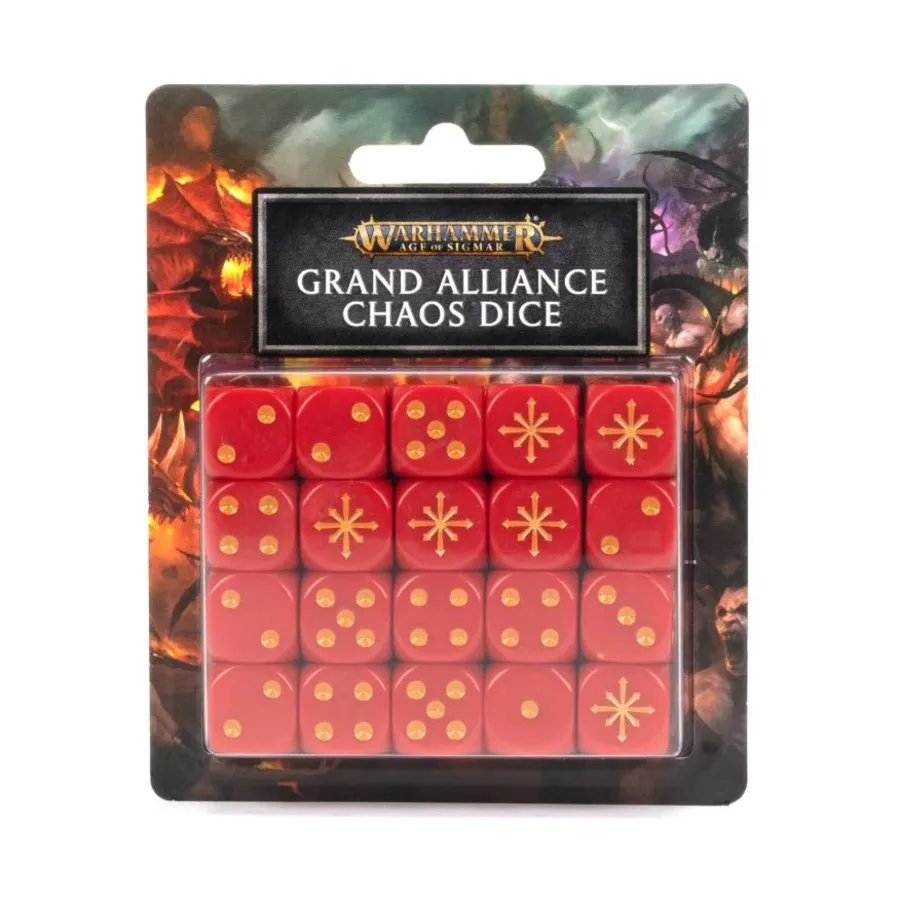 Кубики Хаоса Великого Альянса (20), Warhammer - Age of Sigmar - Dice (Games Workshop)
Кубики Хаоса Великого Альянса (20), Warhammer - Age of Sigmar - Dice (Games Workshop)