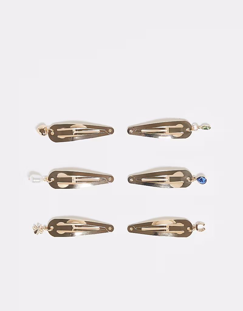 Набор из 6 заколок для волос с подвесками-капельками золотистоготенка Asos Design
Набор из 6 заколок для волос с подвесками-капельками золотистоготенка Asos Design