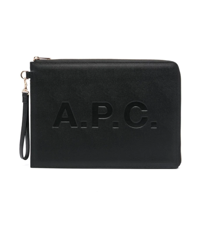 Кожаный клатч с тисненым логотипом A.P.C., черный
Кожаный клатч с тисненым логотипом A.P.C., черный