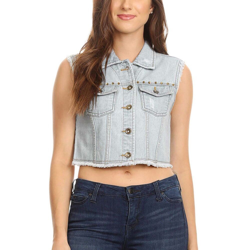 Женский укороченный жилет из хлопкового денима Anna-Kaci, цвет Light Blue
Женский укороченный жилет из хлопкового денима Anna-Kaci, цвет Light Blue
