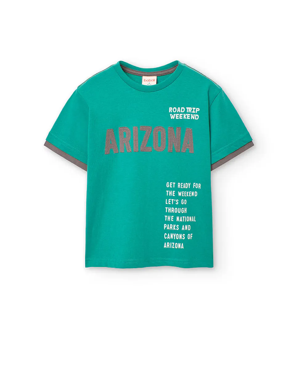 Футболка для мальчиков с короткими рукавами и круглым вырезом Boboli, зеленый
Футболка для мальчиков с короткими рукавами и круглым вырезом Boboli, зеленый