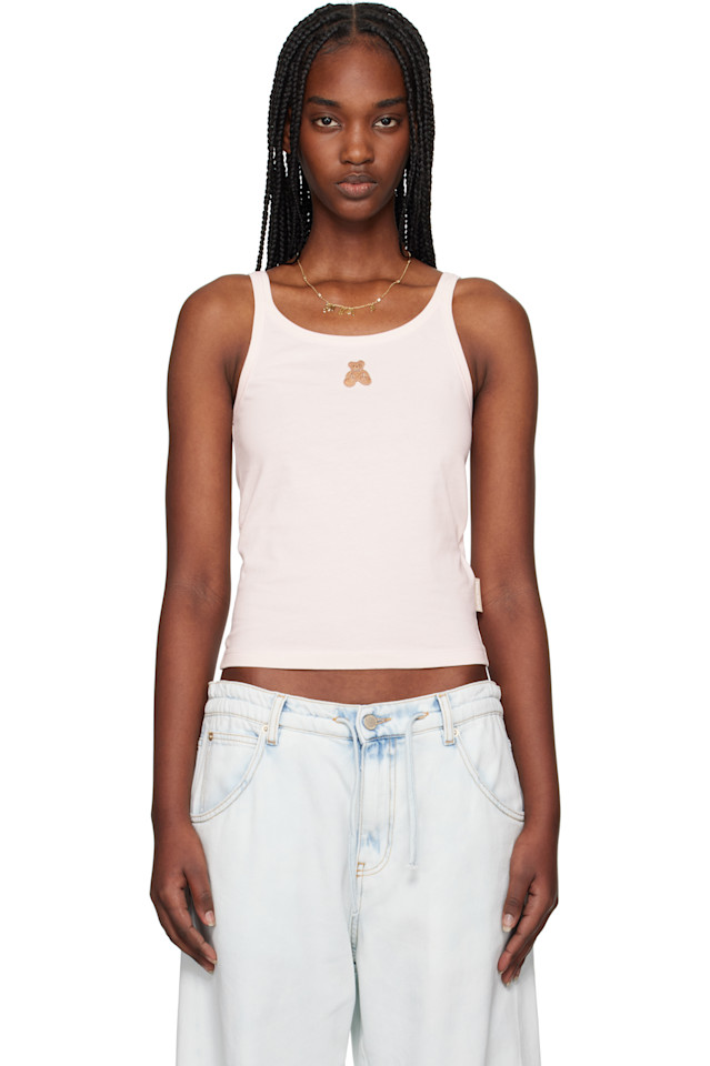 Майка "Bear in mind" Palm Angels, розовый 
Майка "Bear in mind" Palm Angels, розовый