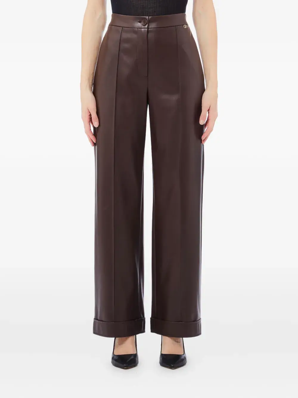 Брюки прямого кроя со складками на манжетах LIU JO, коричневый
Брюки прямого кроя со складками на манжетах LIU JO, коричневый