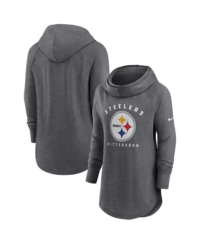 Женская толстовка Heather Charcoal Pittsburgh Steelers с воротником-трубой и реглан Nike
Женская толстовка Heather Charcoal Pittsburgh Steelers с воротником-трубой и реглан Nike