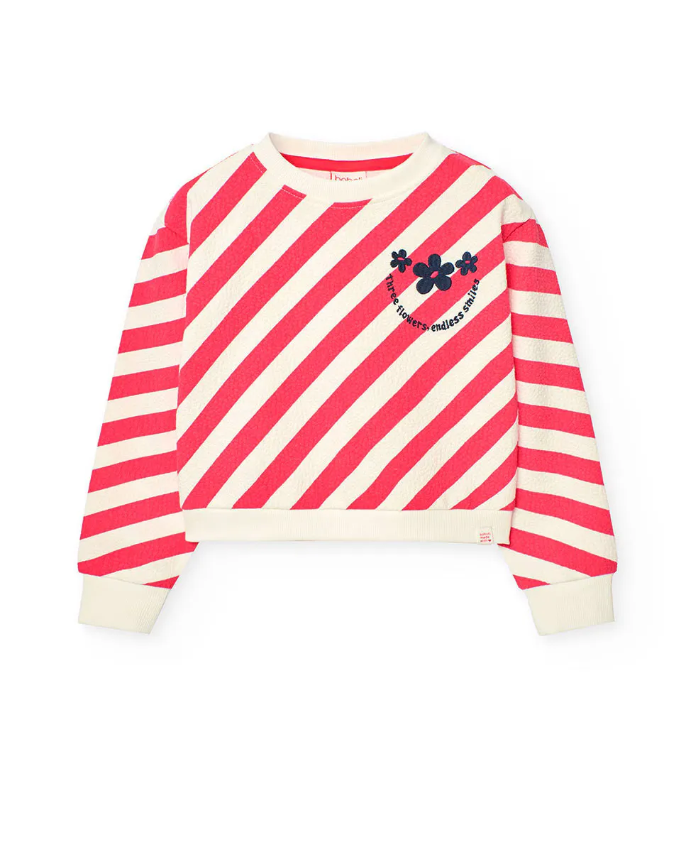 Девичий свитшот с полосатым принтом и круглым вырезом Boboli, фуксия
Девичий свитшот с полосатым принтом и круглым вырезом Boboli, фуксия