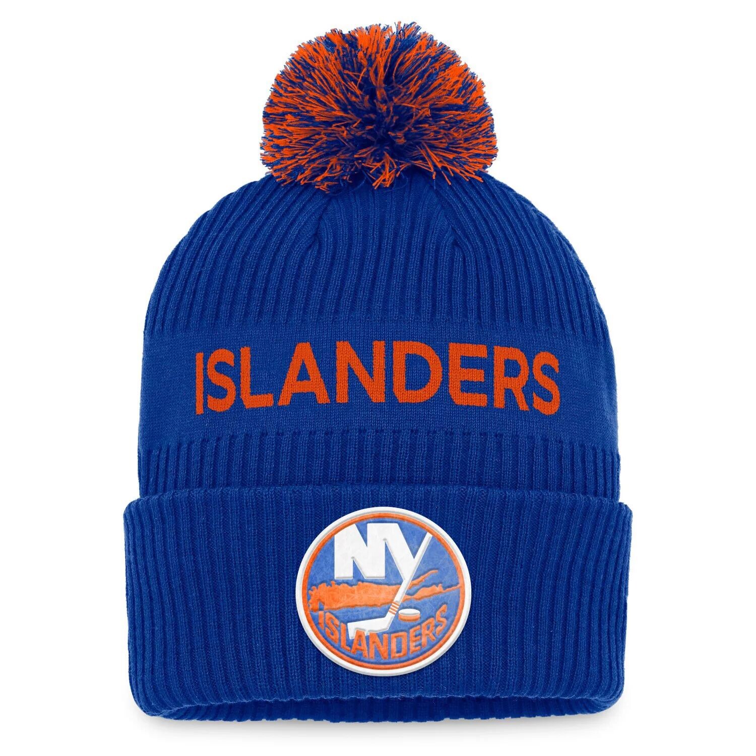 Мужская вязаная шапка Fanatics Royal/оранжевого цвета с манжетами и помпоном New York Islanders NHL Draft 2022 NHL Authentic Pro
Мужская вязаная шапка Fanatics Royal/оранжевого цвета с манжетами и помпоном New York Islanders NHL Draft 2022 NHL Authentic Pro