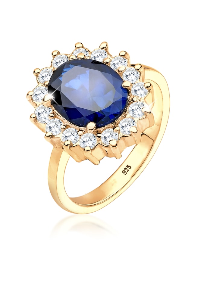 Elli Кольцо из серебра 925 пробы, коктейльное кольцо с золотым покрытием
Elli Кольцо из серебра 925 пробы, коктейльное кольцо с золотым покрытием