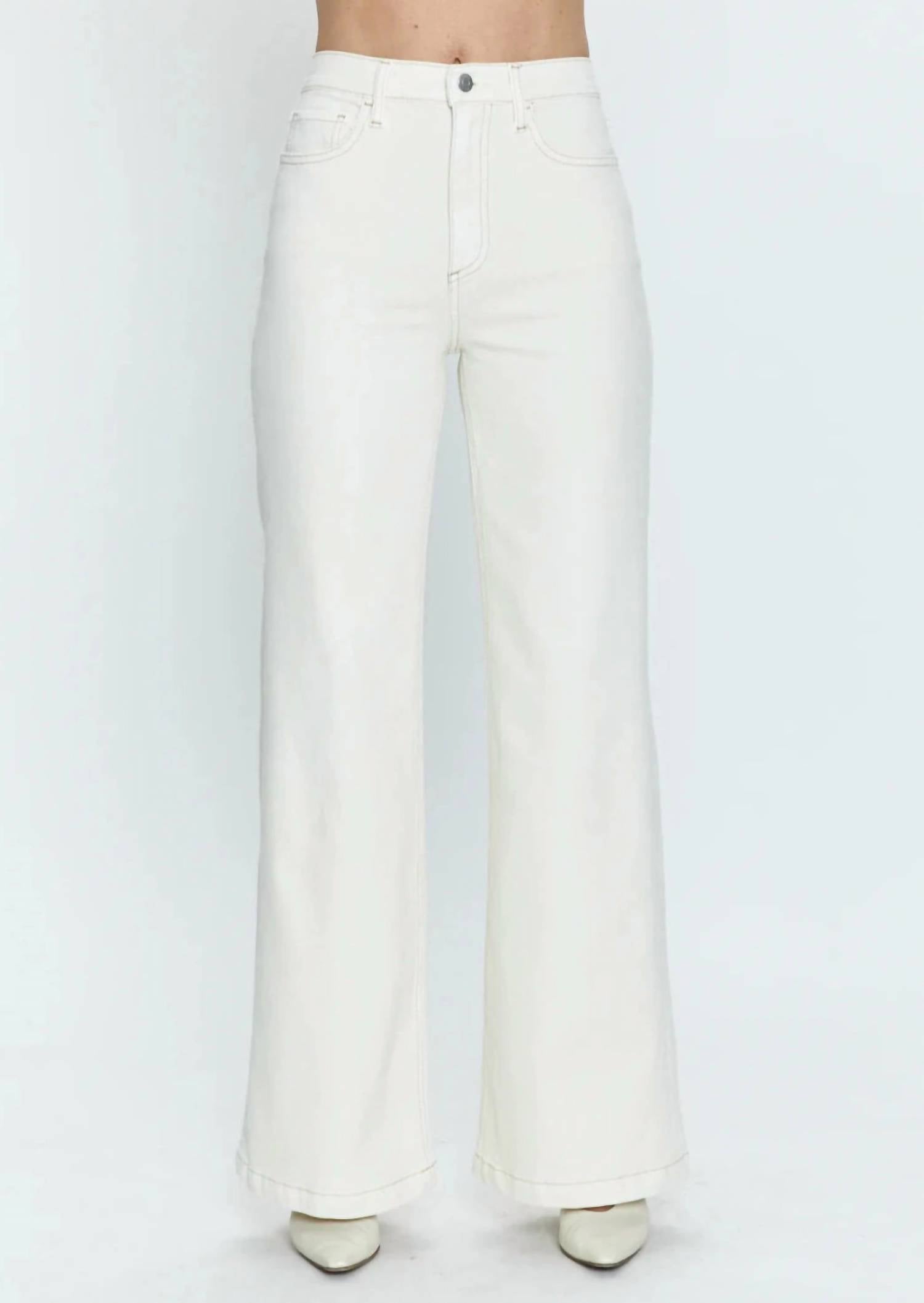 Лана высокие ультраширокие джинсовые брюки в цвете экрю PISTOLA, Ecru
Лана высокие ультраширокие джинсовые брюки в цвете экрю PISTOLA, Ecru