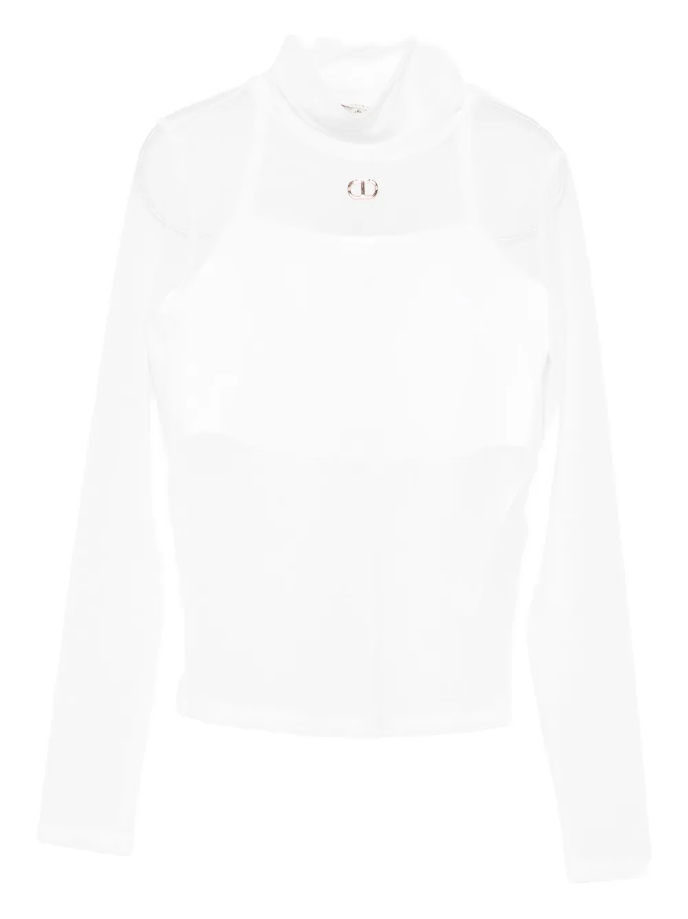 Футболка с высоким воротом и фирменной нашивкой-логотипом Twinset Kids, белый
Футболка с высоким воротом и фирменной нашивкой-логотипом Twinset Kids, белый