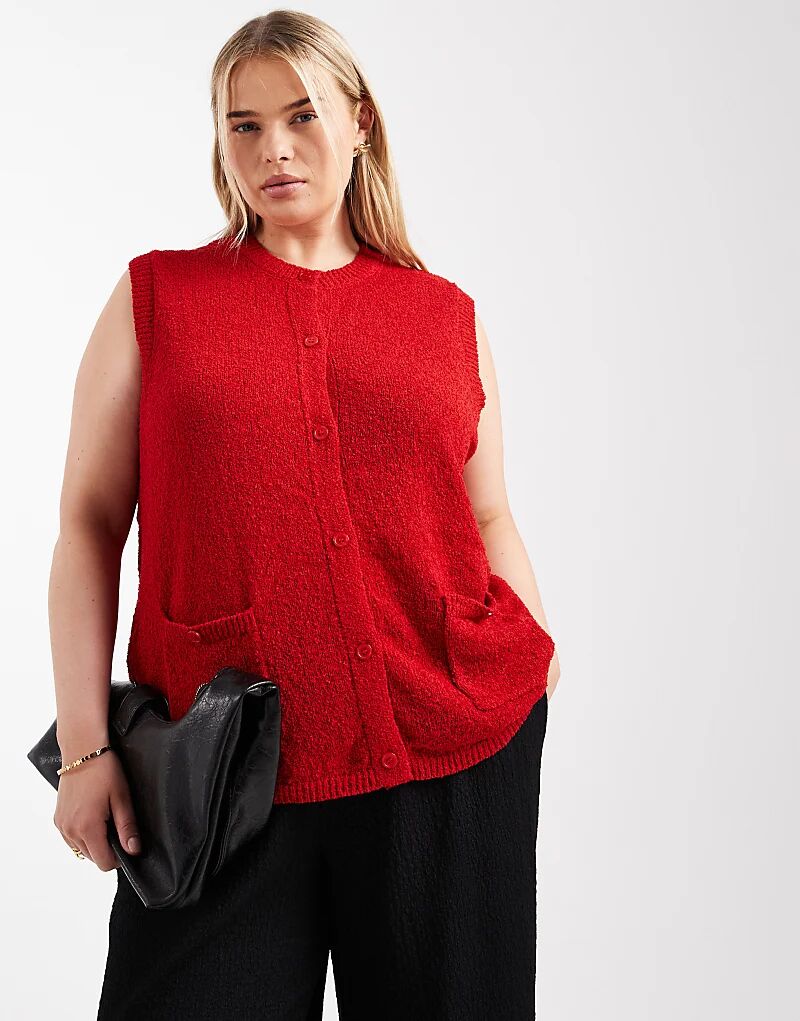 Жилет Pieces Curve с пуговицами спереди, красный
Жилет Pieces Curve с пуговицами спереди, красный