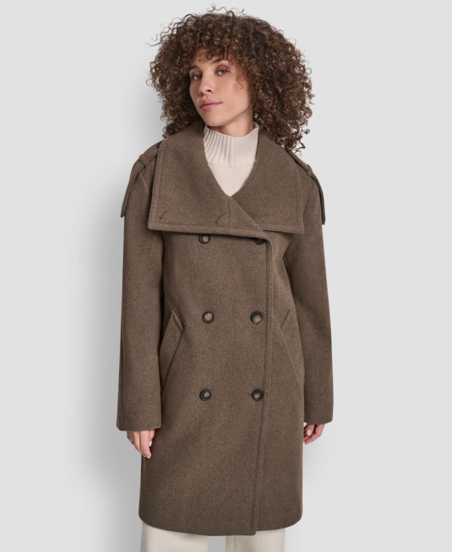 Женское двубортное пальто в стиле милитари с воротником-стойкой DKNY, Taupe Melange
Женское двубортное пальто в стиле милитари с воротником-стойкой DKNY, Taupe Melange