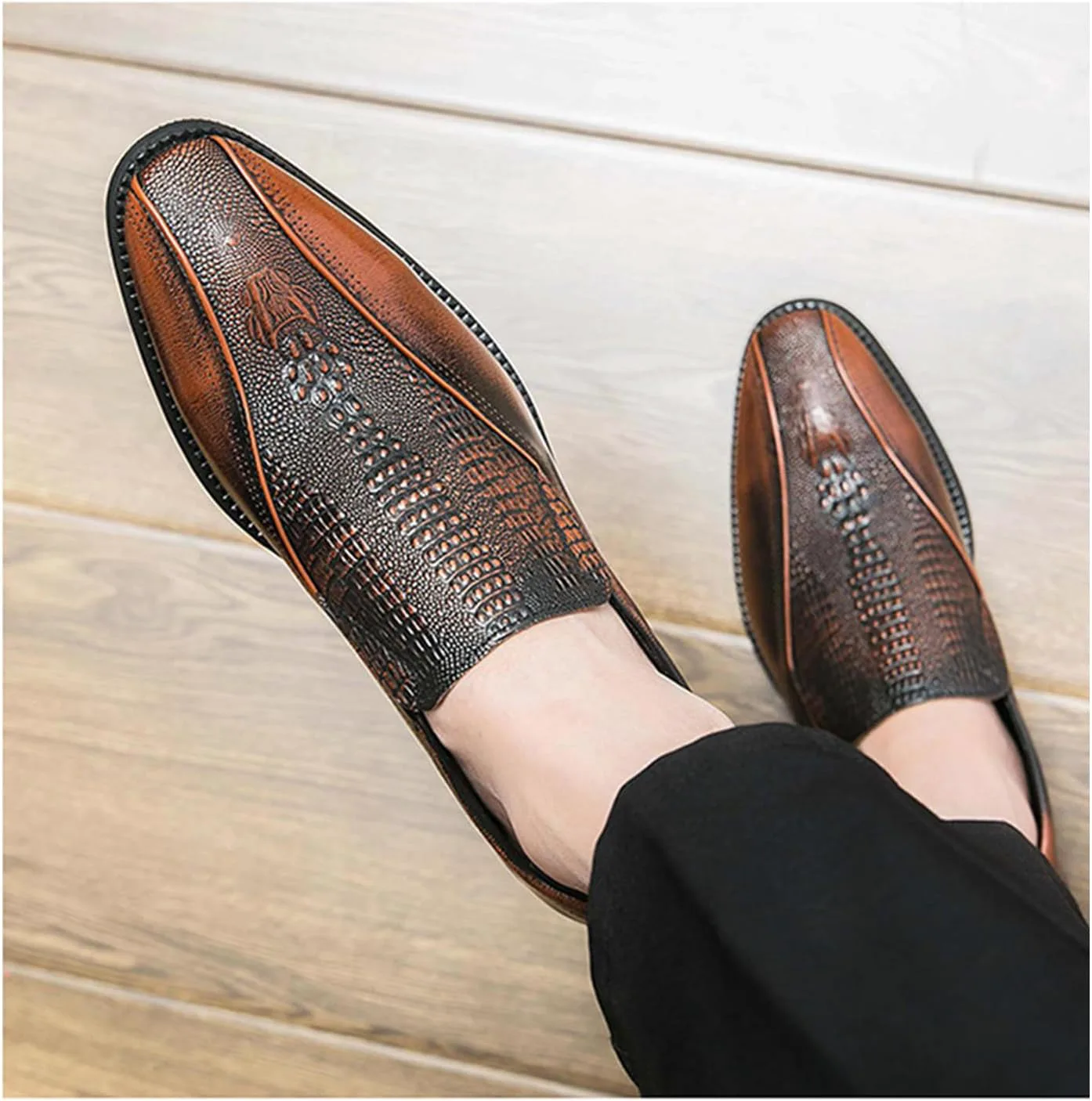 Мужские винтажные оксфорды из кожи с принтом, заостренный носок, комфортные, с противоскользящей толстой подошвой, лоферы для классической офисной работы и деловой обуви NEUUGO
Мужские винтажные оксфорды из кожи с принтом, заостренный носок, комфортные, с противоскользящей толстой подошвой, лоферы для классической офисной работы и деловой обуви NEUUGO