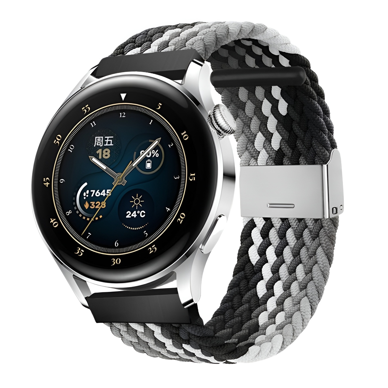 Ремешок совместимый с Huawei из нейлона Zhongwo, радужный 
Ремешок совместимый с Huawei из нейлона Zhongwo, радужный