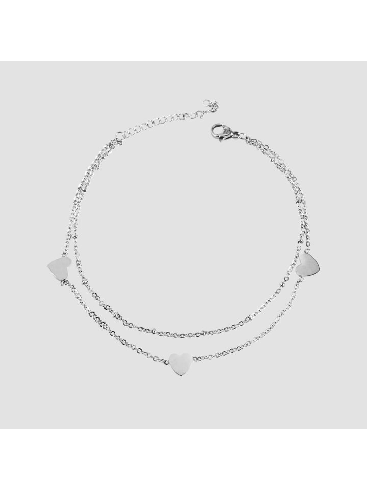 Adeliás Женский браслет в форме сердца из нержавеющей стали, 24 см, серебристый
Adeliás Женский браслет в форме сердца из нержавеющей стали, 24 см, серебристый