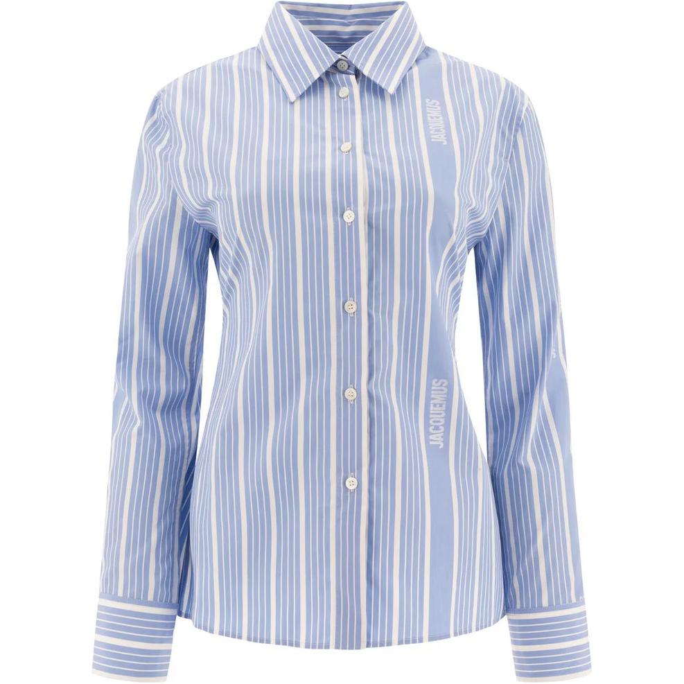 Полосатая рубашка с вырезом Jacquemus, светло-голубой
Полосатая рубашка с вырезом Jacquemus, светло-голубой