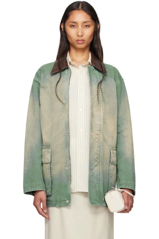 Зеленая куртка из органического хлопка AURALEE
Зеленая куртка из органического хлопка AURALEE