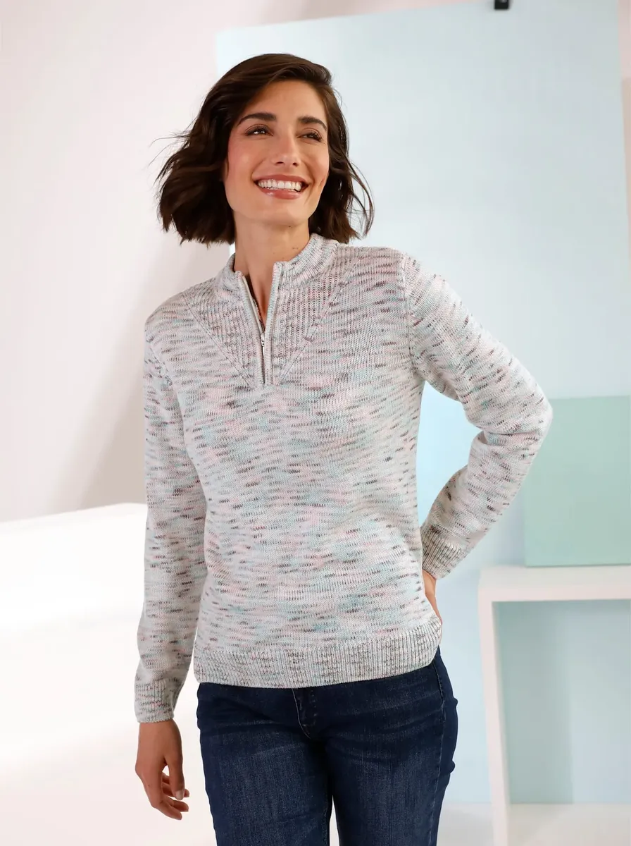 Свитер с воротником стойкой Classic Basics "Пуловер", цвет Ecru-Meliert 
Свитер с воротником стойкой Classic Basics "Пуловер", цвет Ecru-Meliert