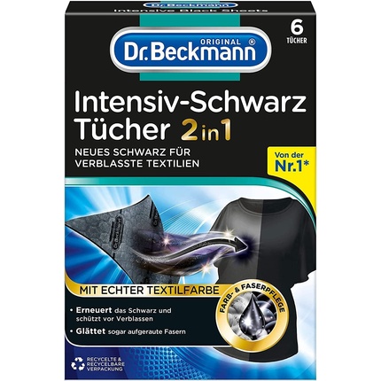 Салфетки Dr Beckmann Intensive Black | Для интенсивного черного цвета и гладких волокон Dr. Beckmann
Салфетки Dr Beckmann Intensive Black | Для интенсивного черного цвета и гладких волокон Dr. Beckmann
