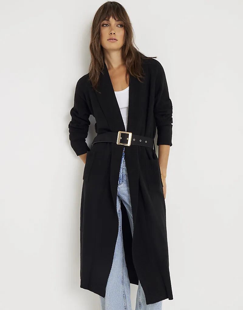 Длинный кардиган River Island с поясом и шалью черного цвета
Длинный кардиган River Island с поясом и шалью черного цвета