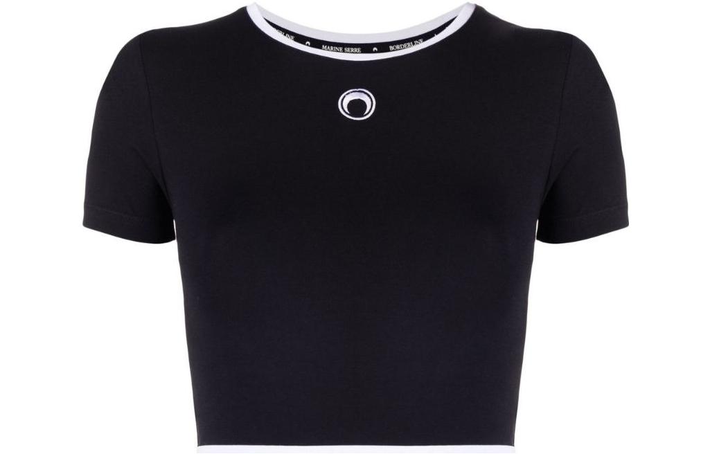 Футболка-поло кроп с вышитым логотипом Marine Serre, черный
Футболка-поло кроп с вышитым логотипом Marine Serre, черный