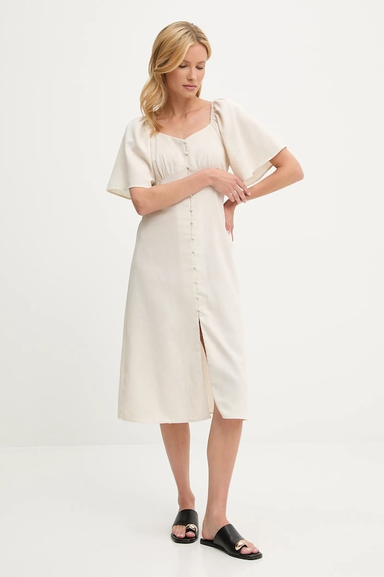 Платье с льняной тканью Answear.Lab, бежевый
Платье с льняной тканью Answear.Lab, бежевый