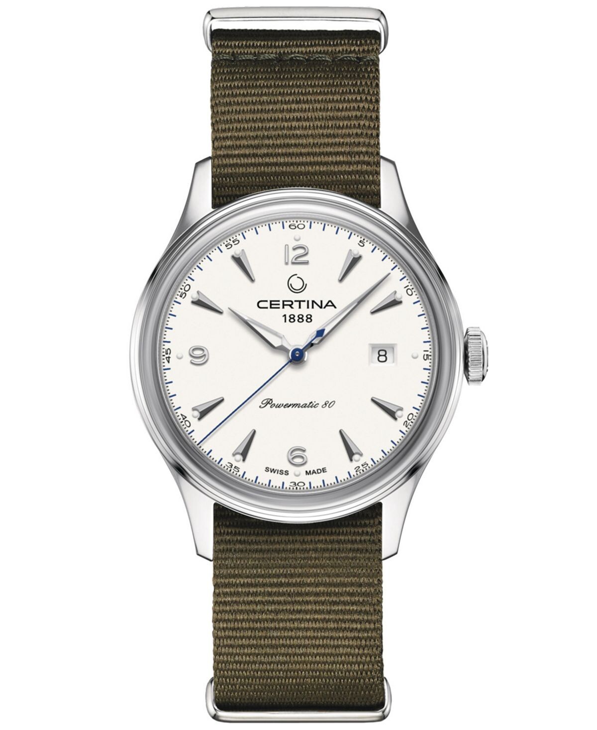 Мужские швейцарские автоматические часы DS с зеленым синтетическим ремешком, 41 мм Certina
Мужские швейцарские автоматические часы DS с зеленым синтетическим ремешком, 41 мм Certina