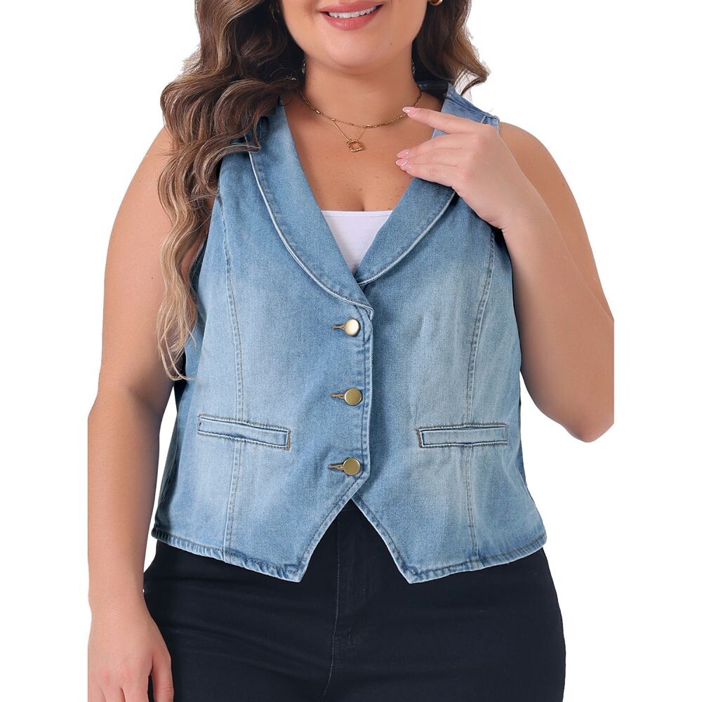 Джинсовый жилет больших размеров для женщин, джинсовый жилет без рукавов с v-образным вырезом на пуговицах Agnes Orinda, цвет Light Blue, Синий, Джинсовый жилет больших размеров для женщин, джинсовый жилет без рукавов с v-образным вырезом на пуговицах Agn 
Джинсовый жилет больших размеров для женщин, джинсовый жилет без рукавов с v-образным вырезом на пуговицах Agnes Orinda, цвет Light Blue, Синий, Джинсовый жилет больших размеров для женщин, джинсовый жилет без рукавов с v-образным вырезом на пуговицах Agn