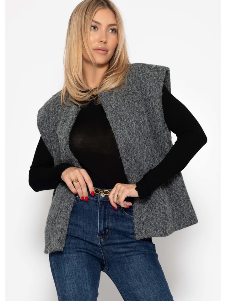 SASSYCLASSY Жилет без рукавов из шерсти серого цвета
SASSYCLASSY Жилет без рукавов из шерсти серого цвета