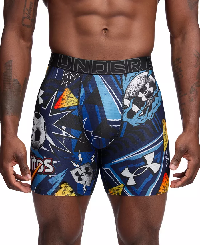 Мужские функциональные боксеры с сетчатыми вставками и принтом Performance Tech Mesh Graphic, 6" Under Armour, синий 
Мужские функциональные боксеры с сетчатыми вставками и принтом Performance Tech Mesh Graphic, 6" Under Armour, синий
