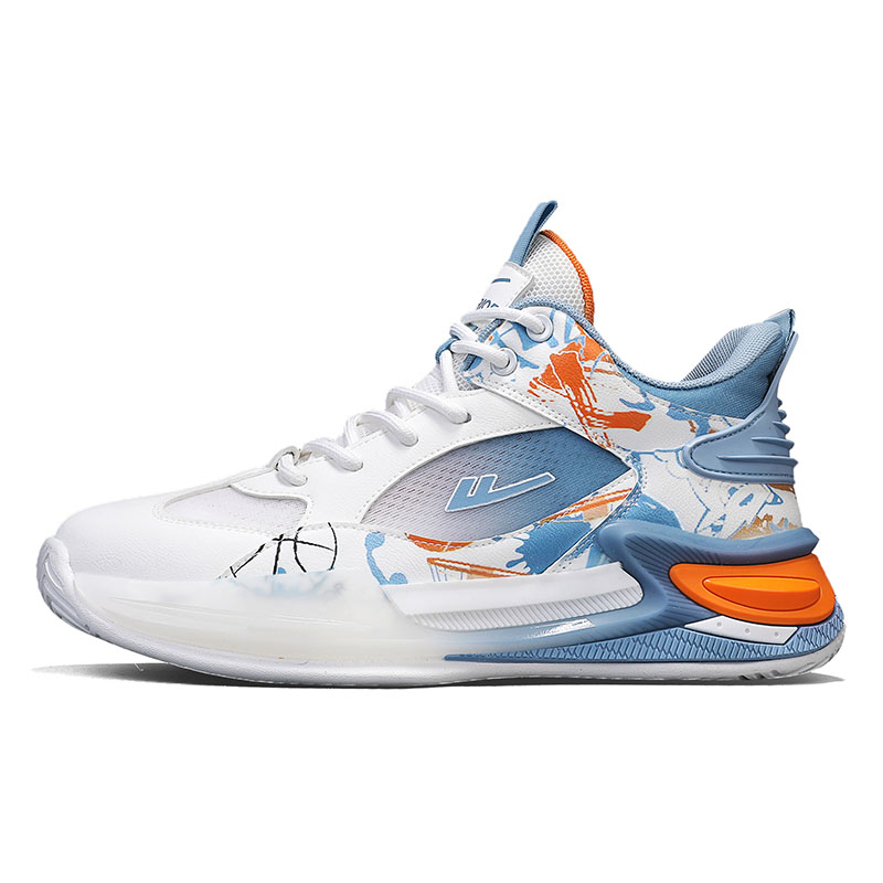 Баскетбольные кроссовки с низким верхом и противоскользящей подошвой, мужские WARRIOR, White Blue Gray Orange 
Баскетбольные кроссовки с низким верхом и противоскользящей подошвой, мужские WARRIOR, White Blue Gray Orange
