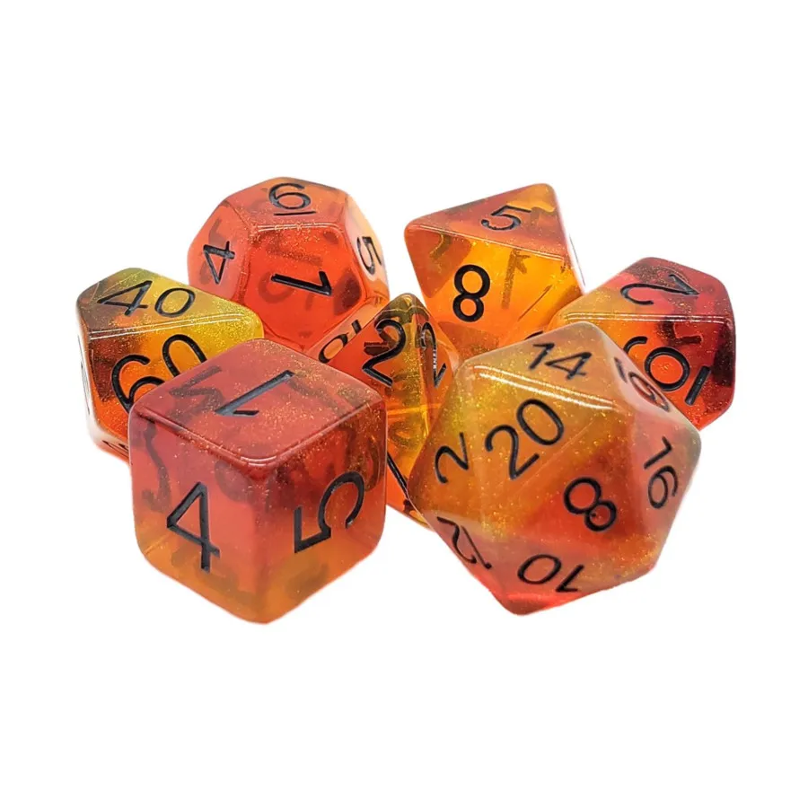 Набор Poly Set Sunset Flame с черным (7), Acrylic-Resin Dice - Gradient
Набор Poly Set Sunset Flame с черным (7), Acrylic-Resin Dice - Gradient